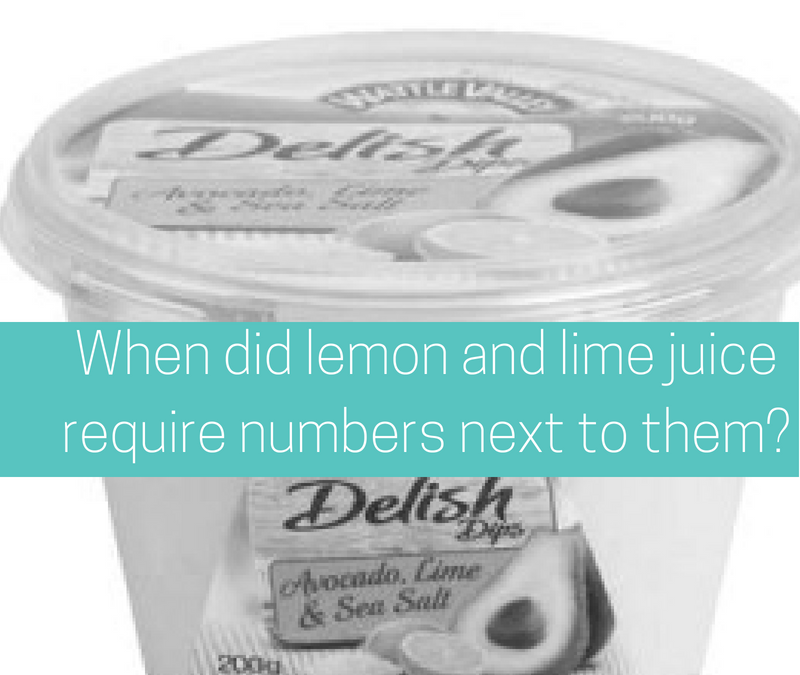 When did lemon and lime juice require numbers next to them on a label?!