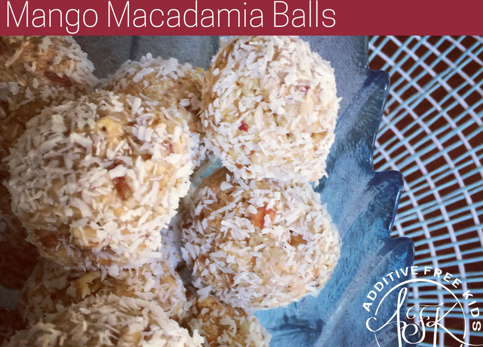 Mango macadamia balls