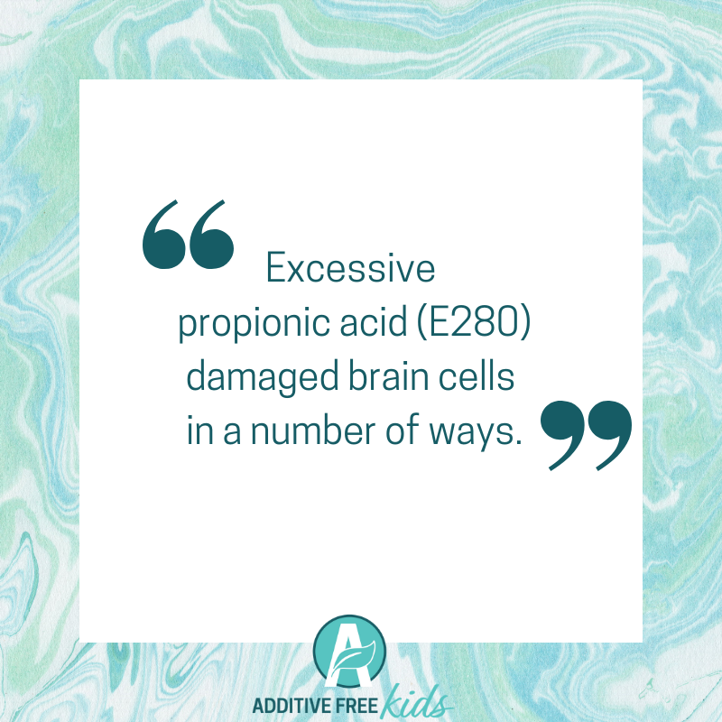 Excessive propionic acid damaged brain cells in a number of ways