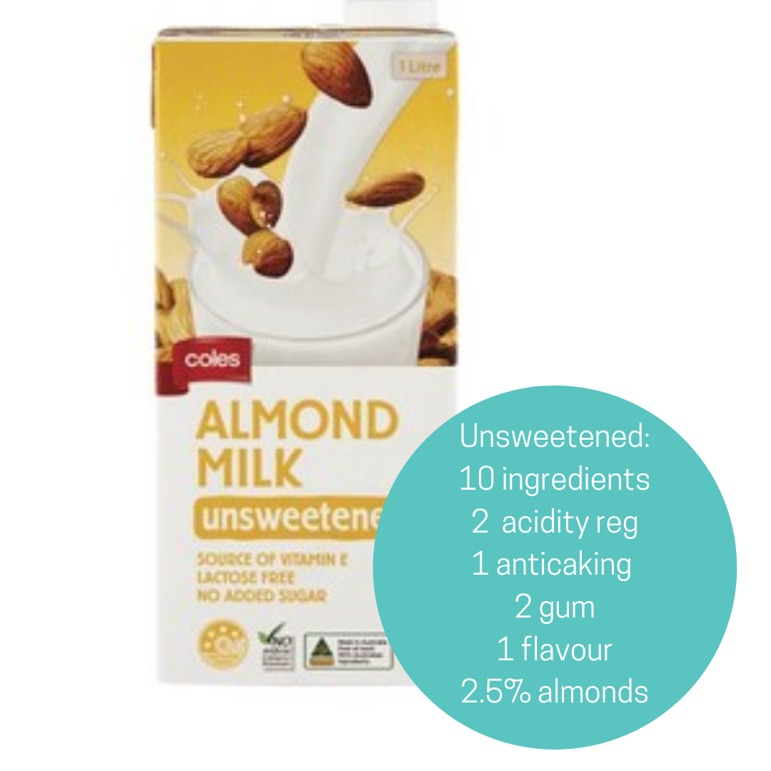 Coles Almond milk unsweetened Additive Free Kids